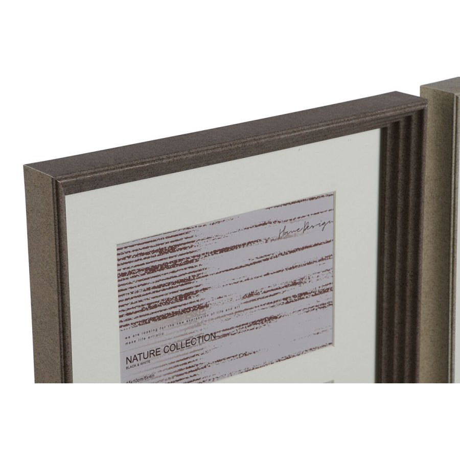 Fotoramme Home ESPRIT Hvid Brun Gr Krystal polystyren Urban 23 X 3 X 41 cm (2 enheder) #5