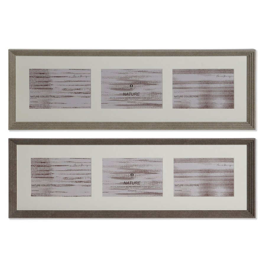 Fotoramme Home ESPRIT Brun Natur Krystal polystyren Urban 56 X 3 X 18 cm (2 enheder) #1