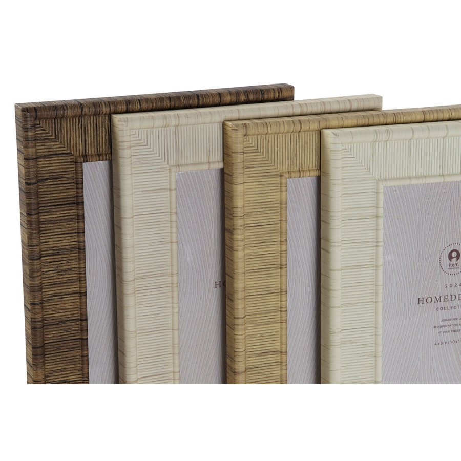 Fotoramme Home ESPRIT Brun Beige Natur Elfenben Krystal polystyren Skandinavisk 15,5 X 2 X 20,5 cm (4 enheder) #9