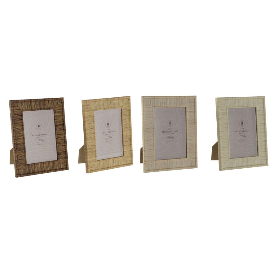 Fotoramme Home ESPRIT Brun Beige Natur Elfenben Krystal polystyren Skandinavisk 15,5 X 2 X 20,5 cm (4 enheder) #1