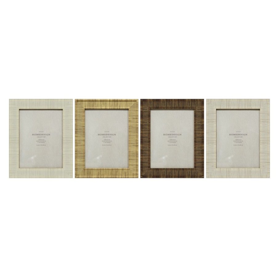 Fotoramme Home ESPRIT Beige Natur Krystal polystyren Skandinavisk 20,5 x 2 x 25,5 cm (4 enheder) #1