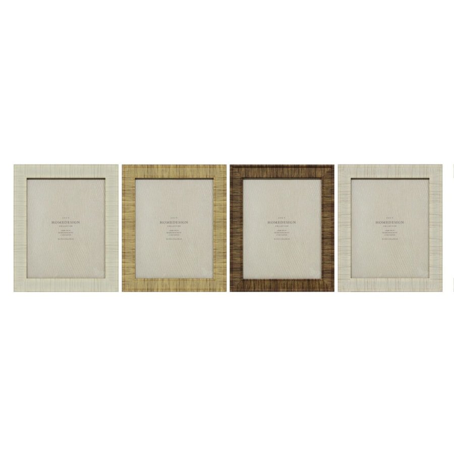 Fotoramme Home ESPRIT Beige Natur Krystal polystyren Skandinavisk 25,5 X 2 X 30,5 cm (4 enheder) #1