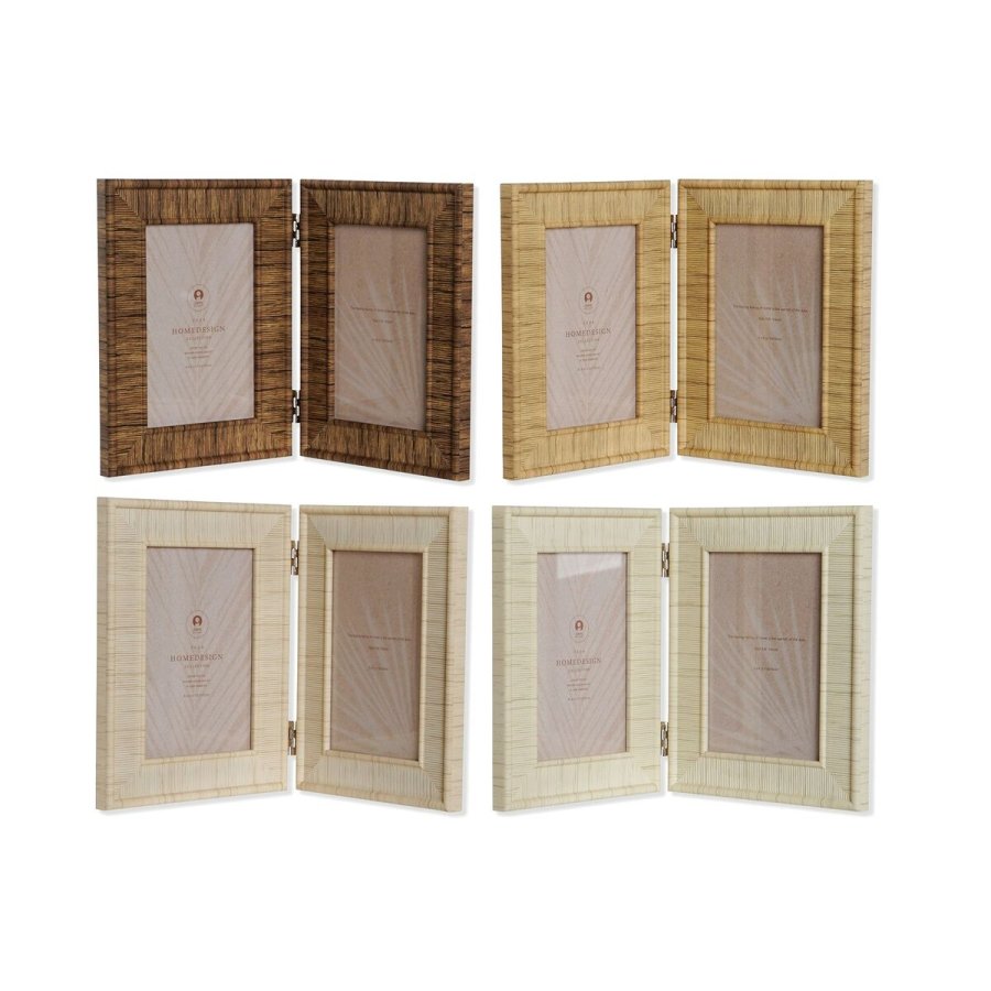 Fotoramme Home ESPRIT Brun Beige Natur Elfenben Krystal polystyren Skandinavisk 31 X 2 X 21 cm (4 enheder) #1