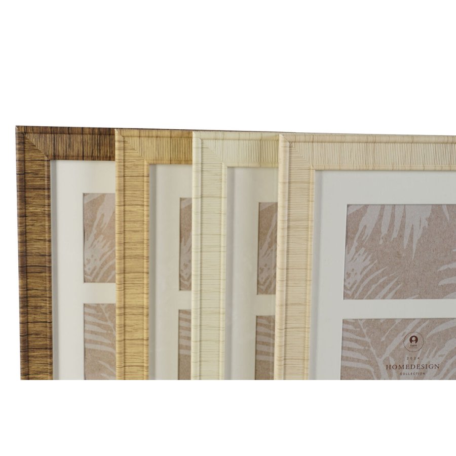 Fotoramme Home ESPRIT Hvid Brun Beige Natur Krystal polystyren Skandinavisk 26 X 2 X 44 cm (4 enheder) #5