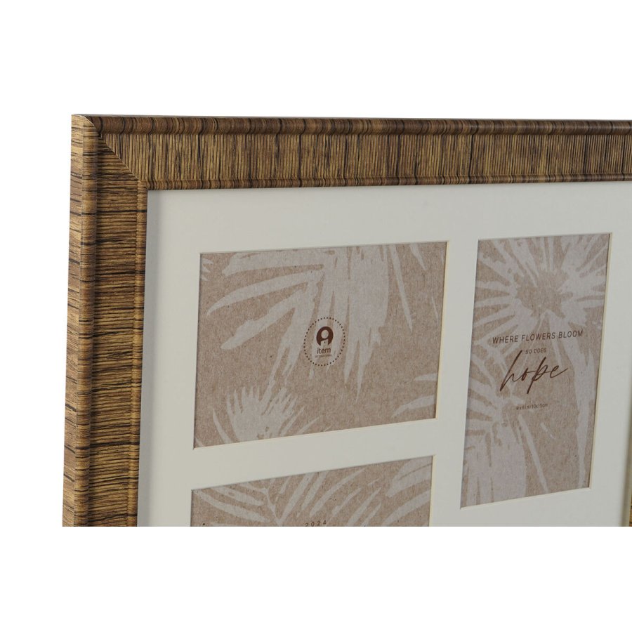 Fotoramme Home ESPRIT Brun Beige Natur Elfenben Krystal polystyren Skandinavisk 34 X 2 X 38 cm (4 enheder) #5