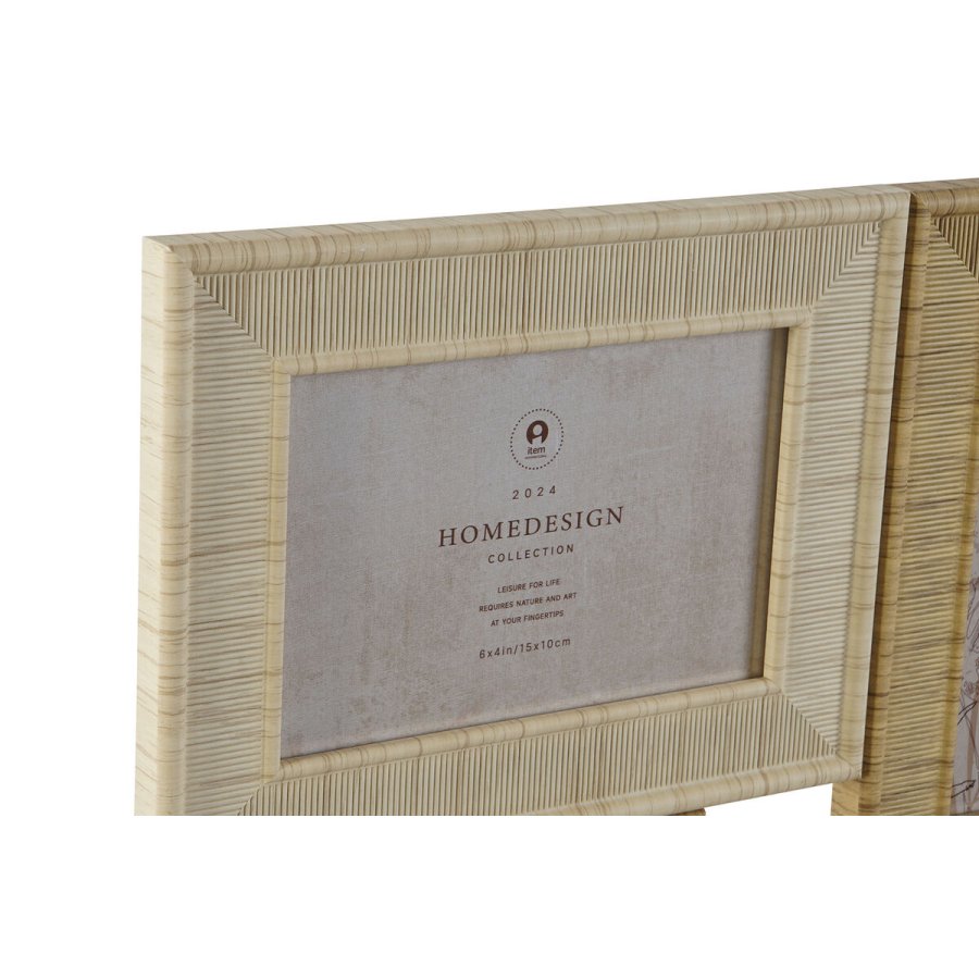 Fotoramme Home ESPRIT Beige Natur Krystal polystyren Skandinavisk 36 X 2 X 36 cm #5