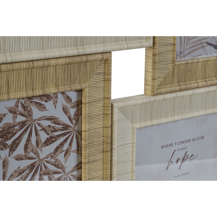 Fotoramme Home ESPRIT Beige Natur Krystal polystyren Skandinavisk 36 X 2 X 36 cm #9
