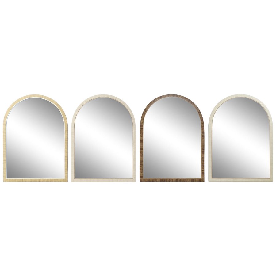 Vgspejl Home ESPRIT Brun Beige Natur Elfenben Scandi 55 X 2 X 75 cm (4 enheder) #1