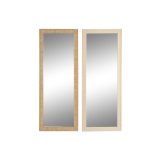 Vgspejl Home ESPRIT Brun Natur Scandi 74 X 2 X 194 cm (2 enheder) #1