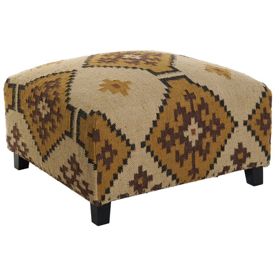Fodsttte Home ESPRIT Beige Sennep 80 x 80 x 44 cm #1