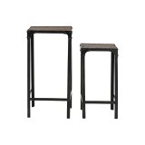 St med 2 borde Home ESPRIT Sort Natur 38 x 38 x 75 cm #5