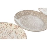 plade Home ESPRIT Brun Beige Porceln 19 x 19 x 2 cm #4