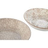 plade Home ESPRIT Brun Beige Porceln 20 x 20 x 4 cm #4