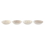 plade Home ESPRIT Brun Beige Porceln 20 x 20 x 4 cm #1