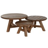 St med 3 borde Home ESPRIT Teak 80 x 80 x 43 cm #2