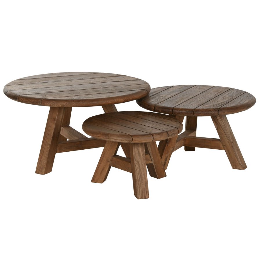 St med 3 borde Home ESPRIT Teak 80 x 80 x 43 cm #2