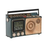 Namizna ura Home ESPRIT Gylden Mrk grn Metal Radio 24 x 8 x 17 cm #1