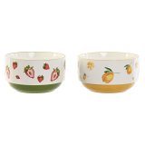 Salatskl Home ESPRIT Gul Rd Grn Porceln 21 x 21 x 12 cm (2 enheder) #1