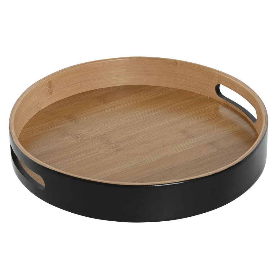 Snack bakke Home ESPRIT Sort Natur Moderne 30 x 30 x 5 cm #1