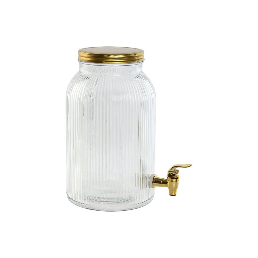 Vandbeholder Home ESPRIT Gylden Metal Krystal 5,5 L 18 x 23,5 x 30 cm #1