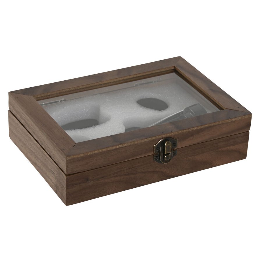 St med Vintilbehr Home ESPRIT Sort Natur Rustfrit stl Tr MDF 21 x 14,5 x 5,4 cm #1