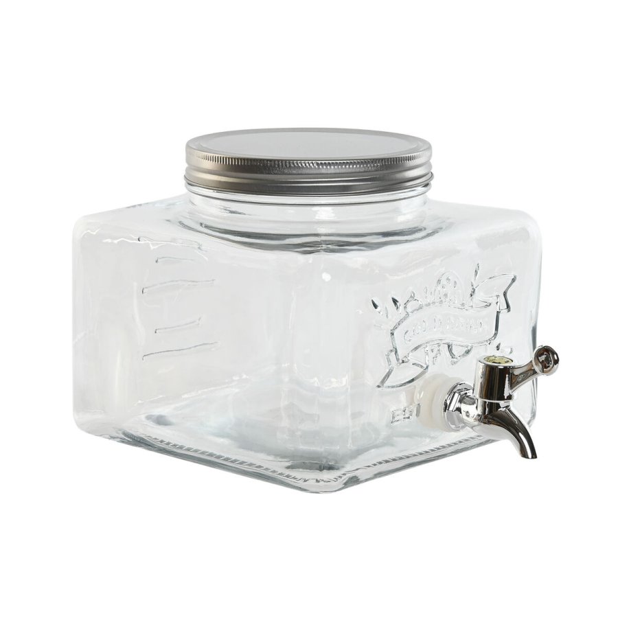 Vandbeholder Home ESPRIT Gennemsigtig Metal Silikone Krystal ABS 3,5 L 19 x 25 x 16 cm #1
