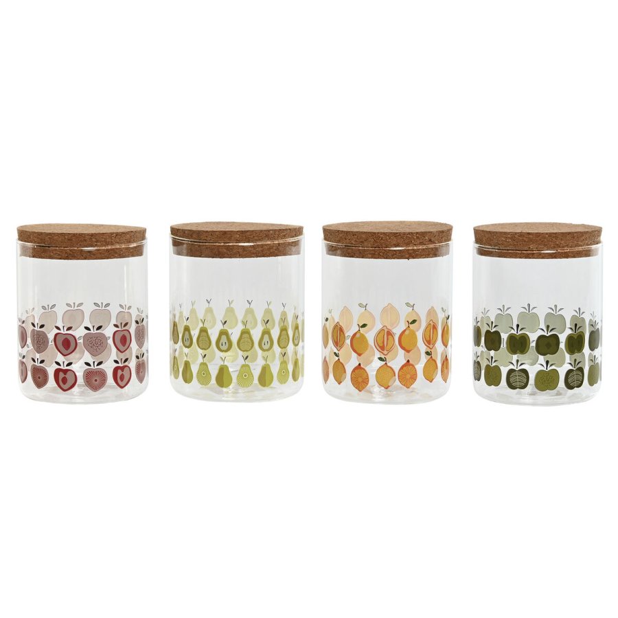 Blik Home ESPRIT Gul Grn Natur Kork Silikone Borosilikatglas Shabby Chic 700 ml (4 enheder) #1