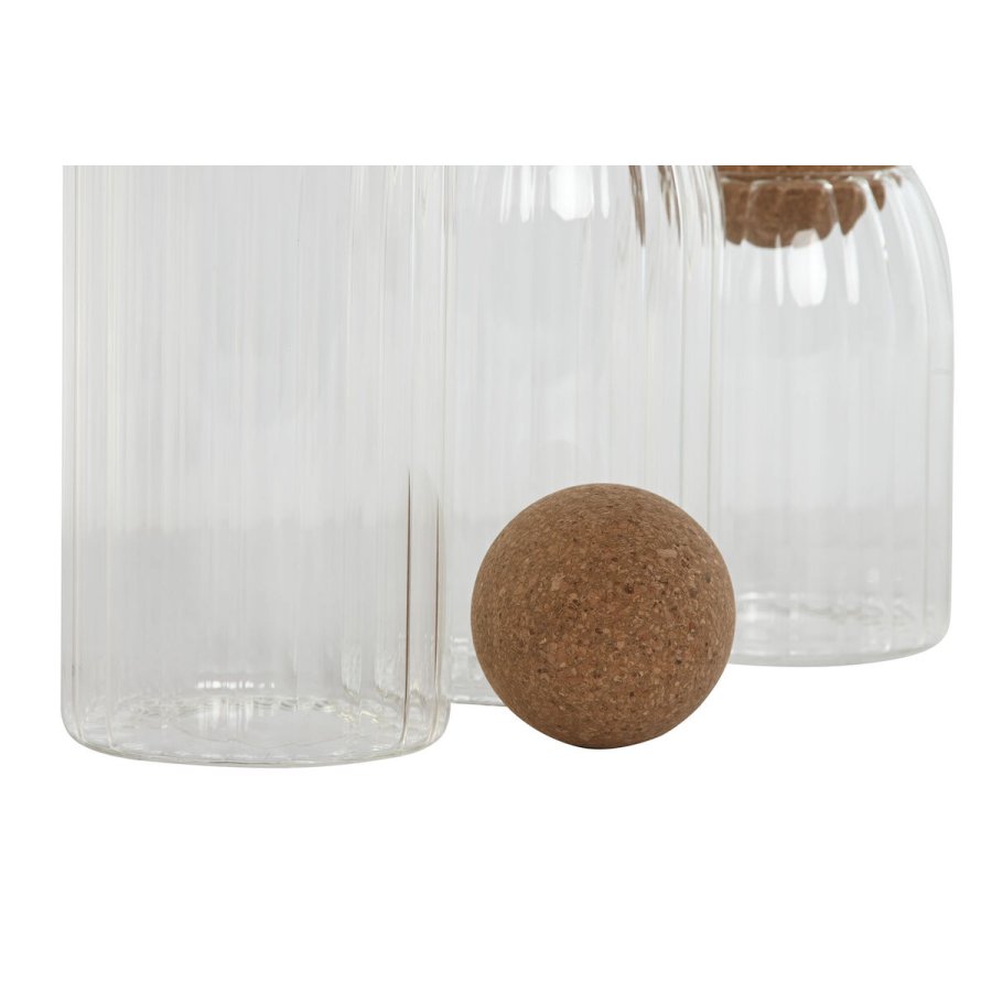 St med 3 Dser Home ESPRIT Gennemsigtig Kork Borosilikatglas 1 L 3 Dele #4