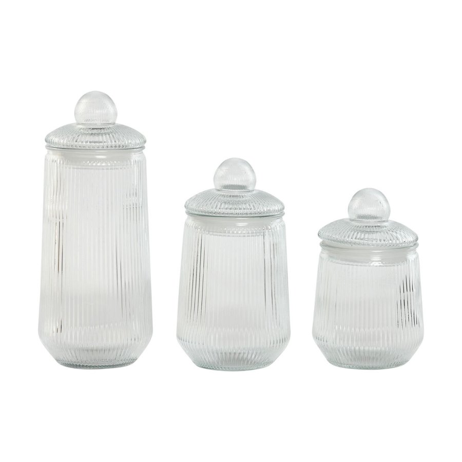 St med 3 Dser Home ESPRIT Gennemsigtig Silikone Krystal 1,4 L 3 Dele #1