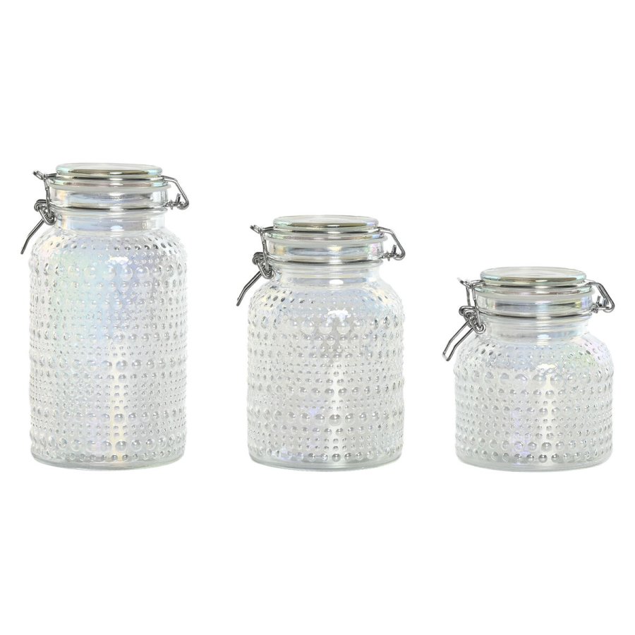 St med 3 Dser Home ESPRIT Gennemsigtig Metal Krystal 1,2 L 3 Dele #1