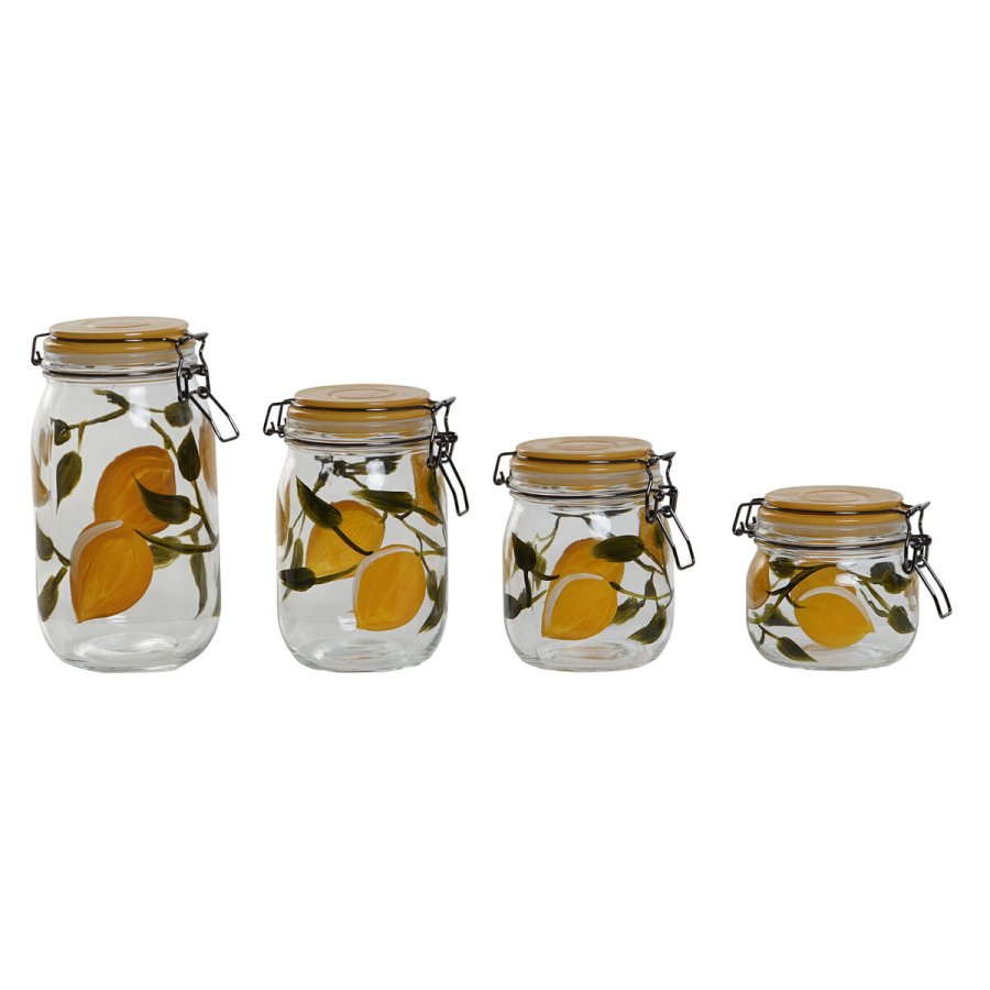 St med 4 Dser Home ESPRIT Gul Krystal Jern 1,5 L 4 Dele #1