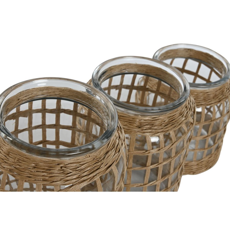 Vase Home ESPRIT Natur Krystal 16,5 x 16,5 x 27 cm (3 Dele) #3