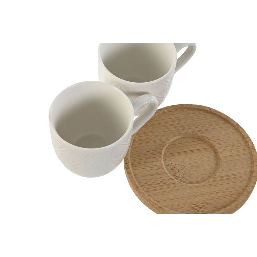 Dele kaffekopst Home ESPRIT Hvid Bambus Porceln 90 ml #3