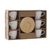 Dele kaffekopst Home ESPRIT Hvid Bambus Porceln 90 ml #4