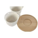 Dele kaffekopst Home ESPRIT Hvid Bambus Porceln 90 ml #3