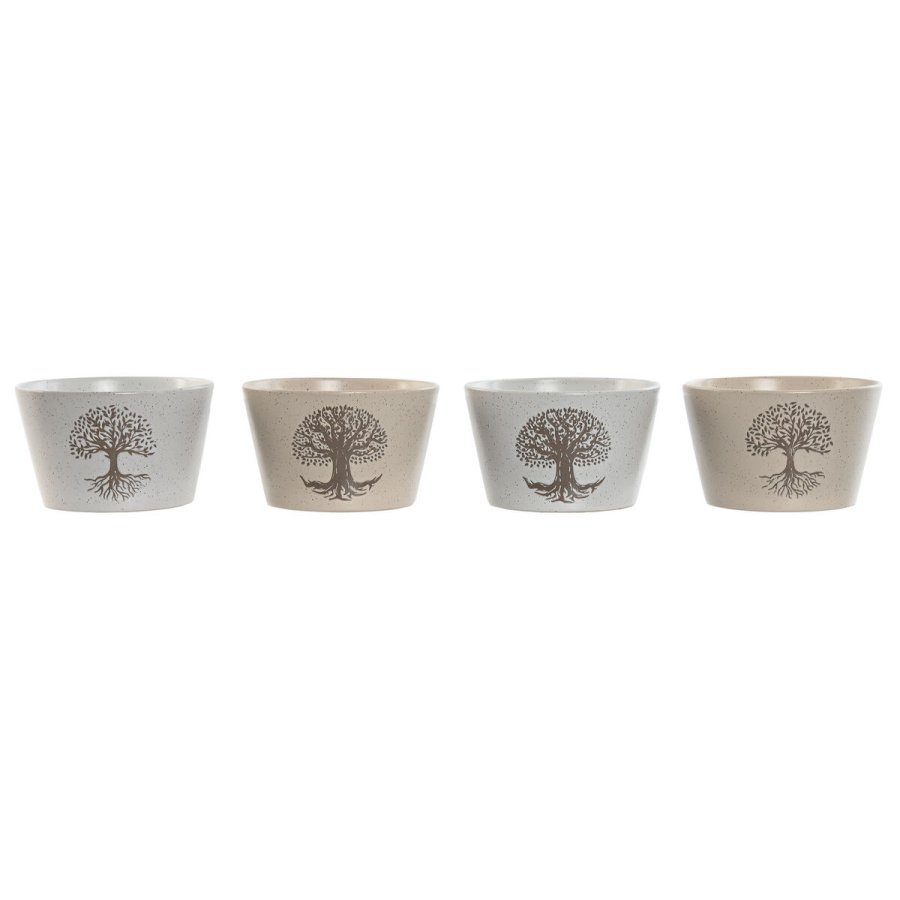 Skl Home ESPRIT Hvid Beige Stentj 570 ml 13 x 13 x 8 cm (4 enheder) #1