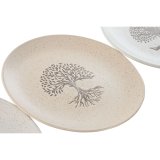 Flad Plade Home ESPRIT Hvid Beige Stentj Traditionel 20 x 20 x 2,5 cm #7
