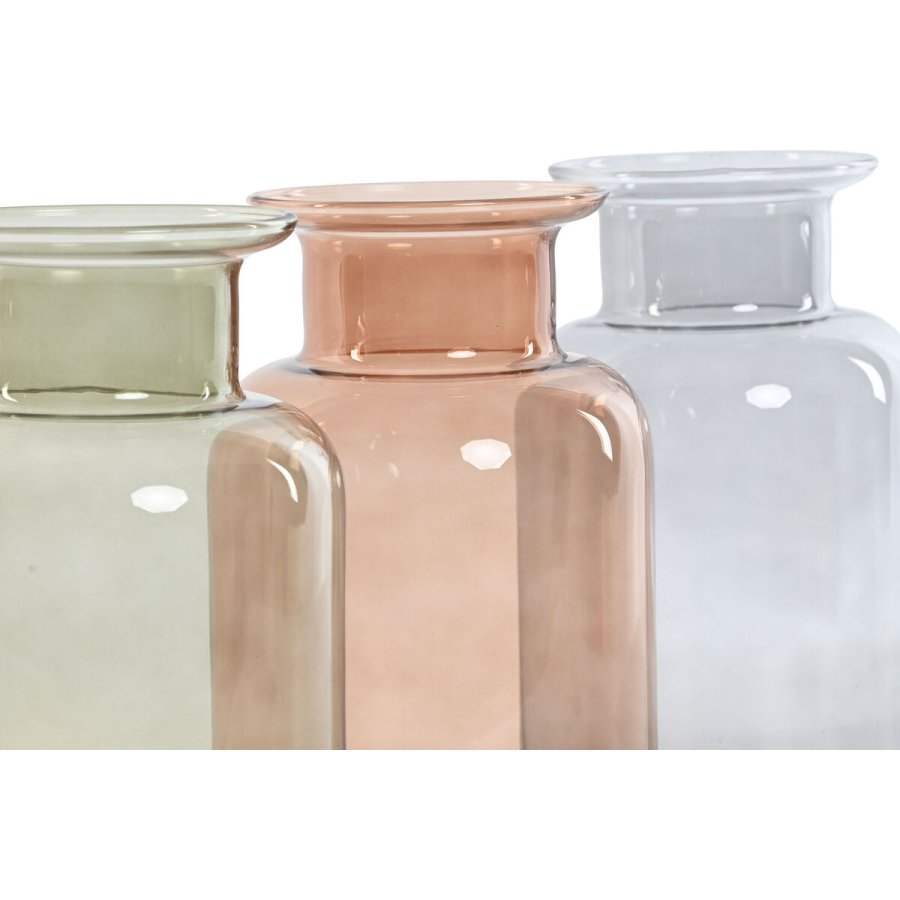 Vase Home ESPRIT Bl Grn Rav Krystal 14,5 x 14,5 x 26,5 cm (3 enheder) #2