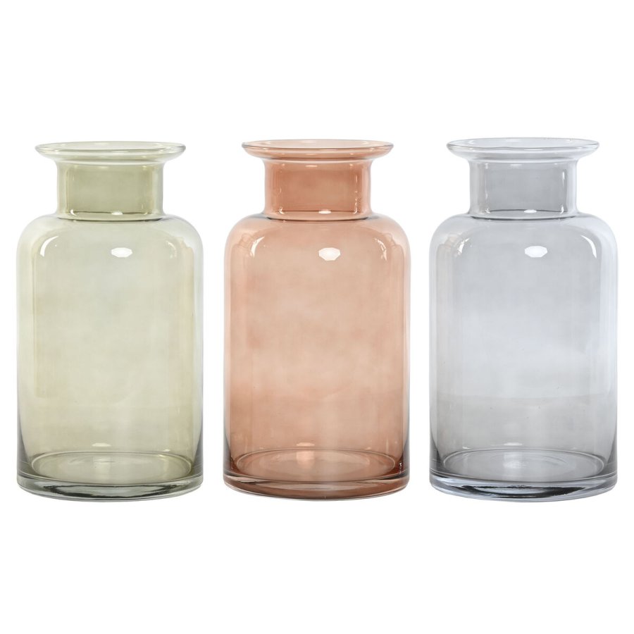 Vase Home ESPRIT Bl Grn Rav Krystal 14,5 x 14,5 x 26,5 cm (3 enheder) #1