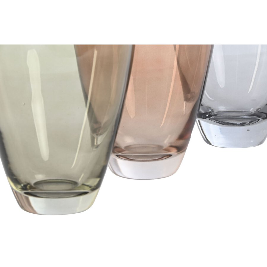 Vase Home ESPRIT Bl Grn Rav Krystal Moderne 13 X 13 X 20,7 cm (3 enheder) #2