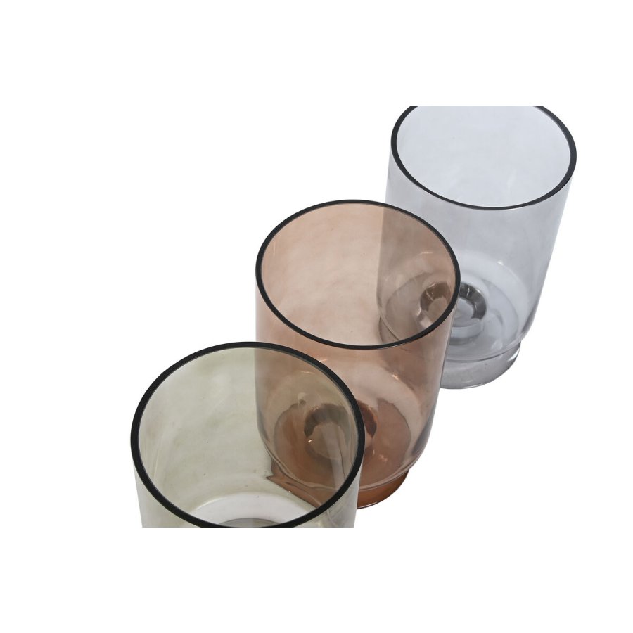 Vase Home ESPRIT Bl Grn Rav Krystal Moderne 12,5 x 12,5 x 20 cm (3 enheder) #3