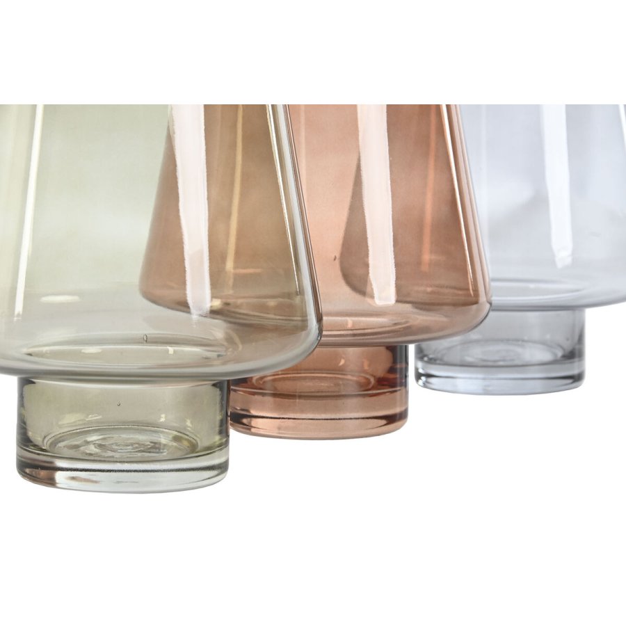 Vase Home ESPRIT Bl Grn Rav Krystal Moderne 14,5 x 14,5 x 18 cm (3 enheder) #2