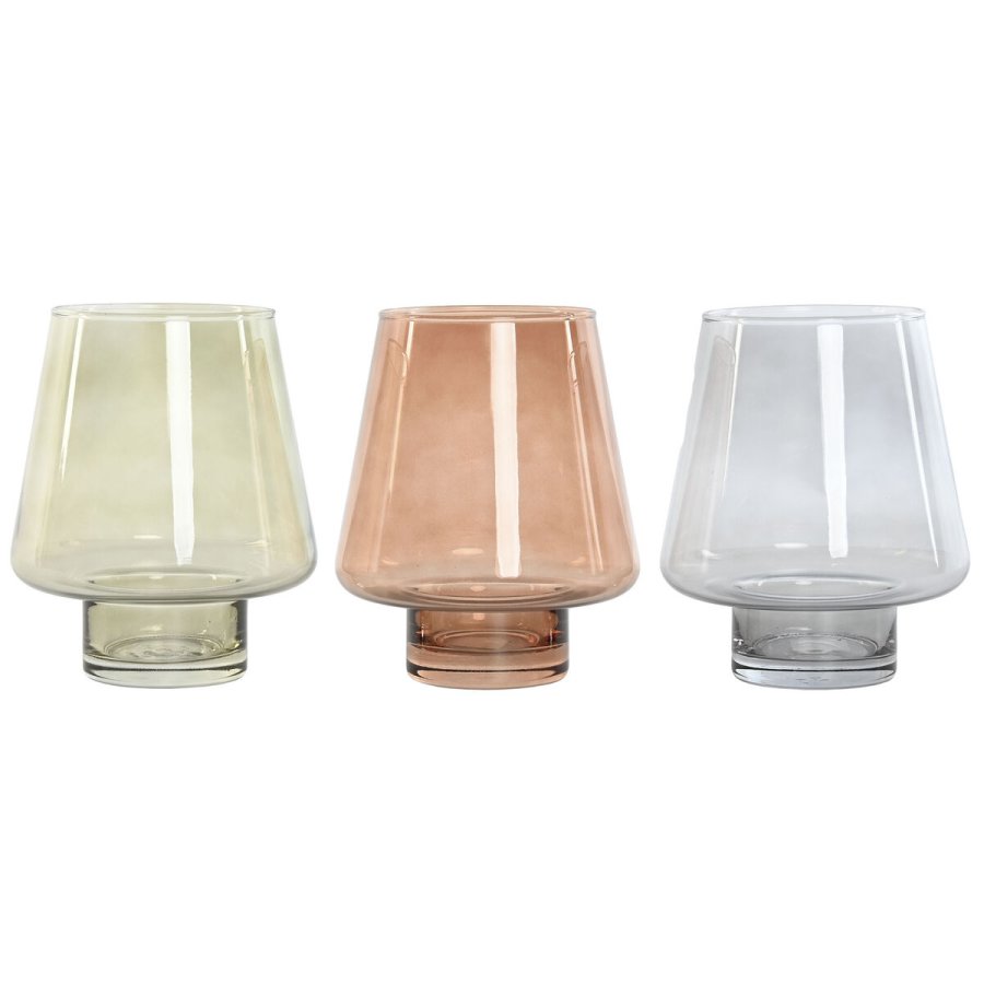 Vase Home ESPRIT Bl Grn Rav Krystal Moderne 14,5 x 14,5 x 18 cm (3 enheder) #1