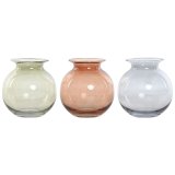 Vase Home ESPRIT Bl Grn Rav Krystal Moderne 17,5 X 17,5 X 18,2 cm (3 enheder) #1