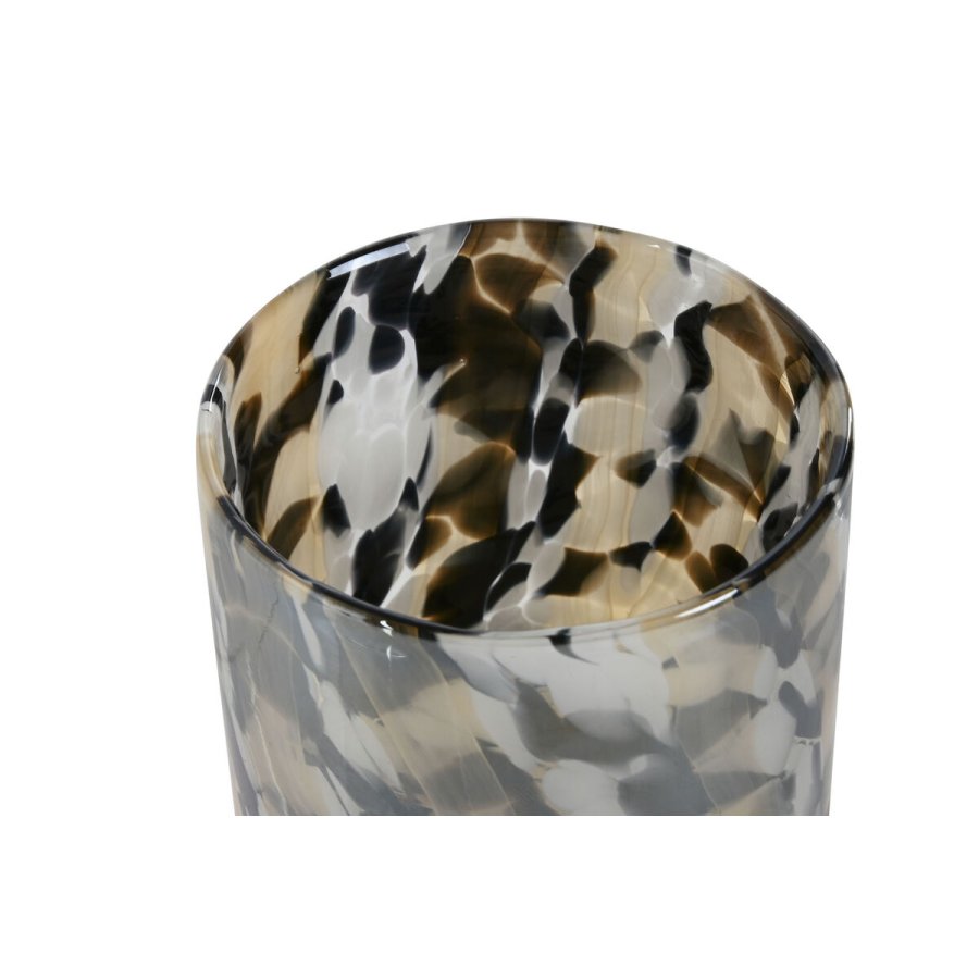 Lyseholder Home ESPRIT Sort Fldefarvet Krystal 12 x 12 x 11,5 cm #3