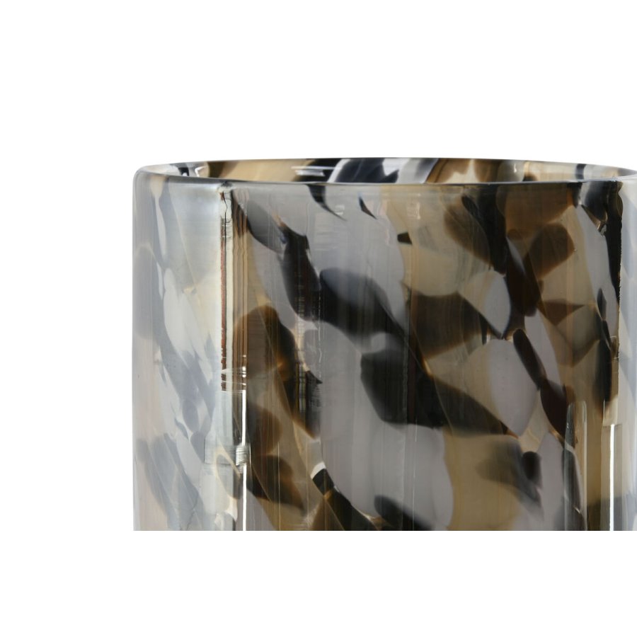 Lyseholder Home ESPRIT Sort Fldefarvet Krystal 12 x 12 x 11,5 cm #2