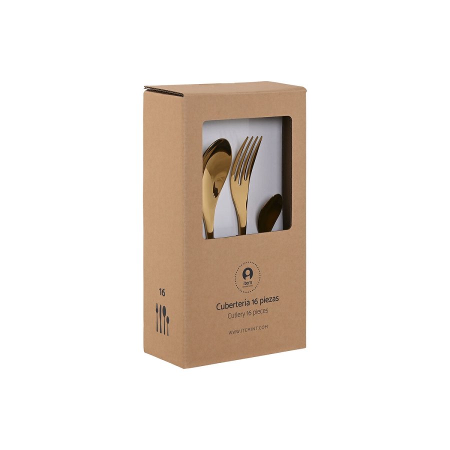 Bestik Home ESPRIT Gylden Rustfrit stl 2 x 1,5 x 25,5 cm 16 Dele #4