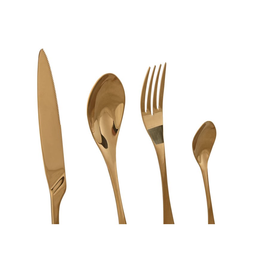 Bestik Home ESPRIT Gylden Rustfrit stl 2 x 1,5 x 25,5 cm 16 Dele #7