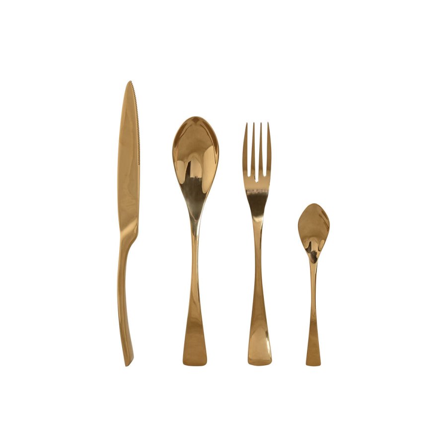 Bestik Home ESPRIT Gylden Rustfrit stl 2 x 1,5 x 25,5 cm 16 Dele #1
