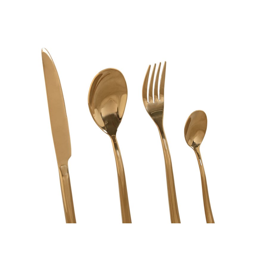 Bestik Home ESPRIT Gylden Rustfrit stl 1,8 x 0,8 x 23,5 cm 16 Dele #7